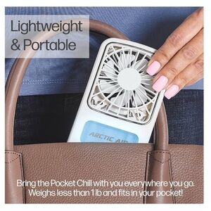 Arctic Air Portable Fan/Rechargeable Air Cooler/Hydro-Chill Technology NIB